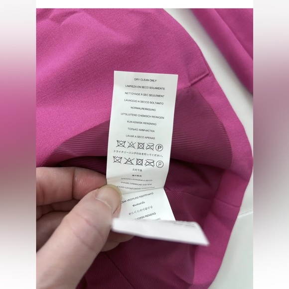 Michael Kors Woven Notch Lapel Button Front Blazer Fuschia Pink NWT Size 0 - Picture 7 of 10